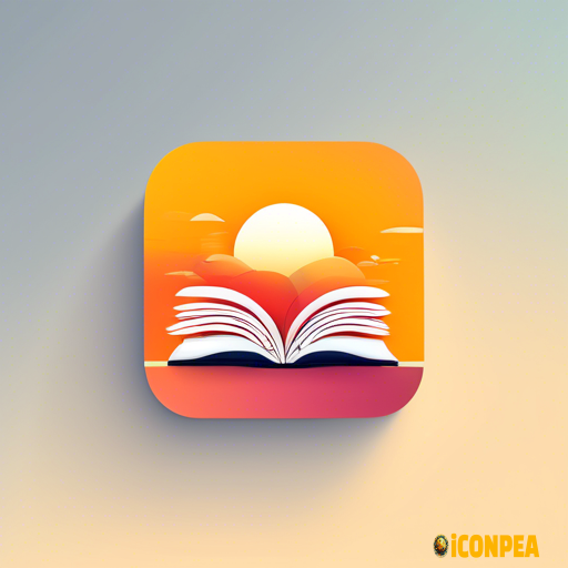 a futuristic yet minimalist looking app icon for an e-book reading app.