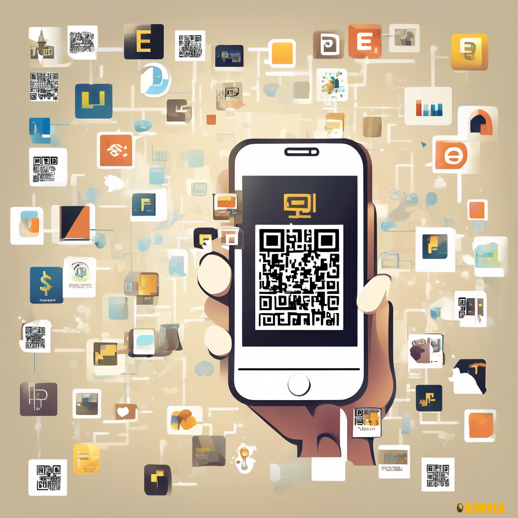 QR-code, Euro, charts, expenses, analytics, without tine details