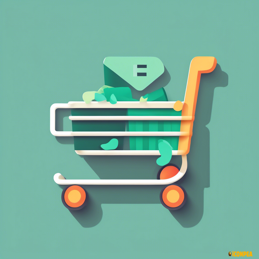 grocery  cart with letter E icon