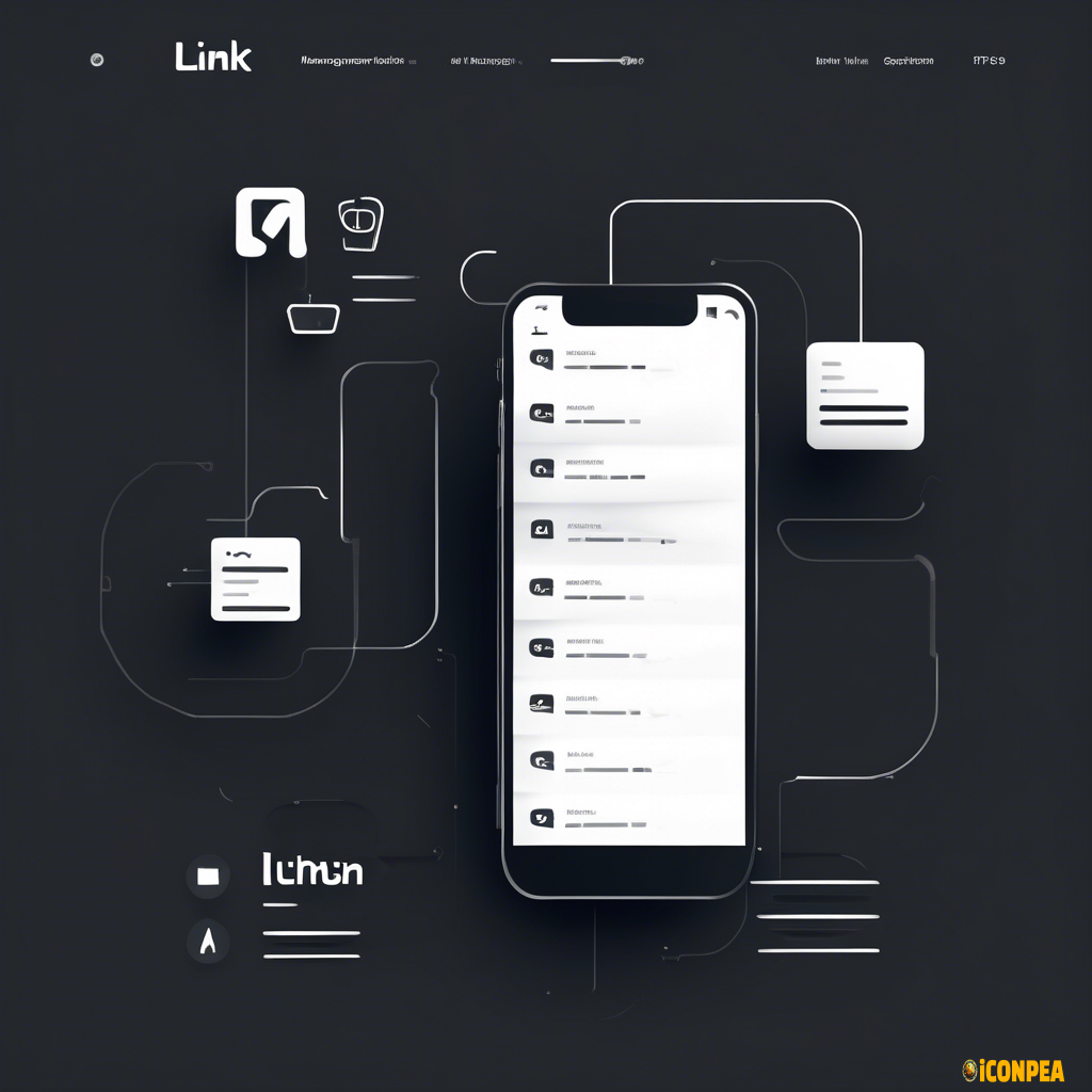 a link management application with its background in black