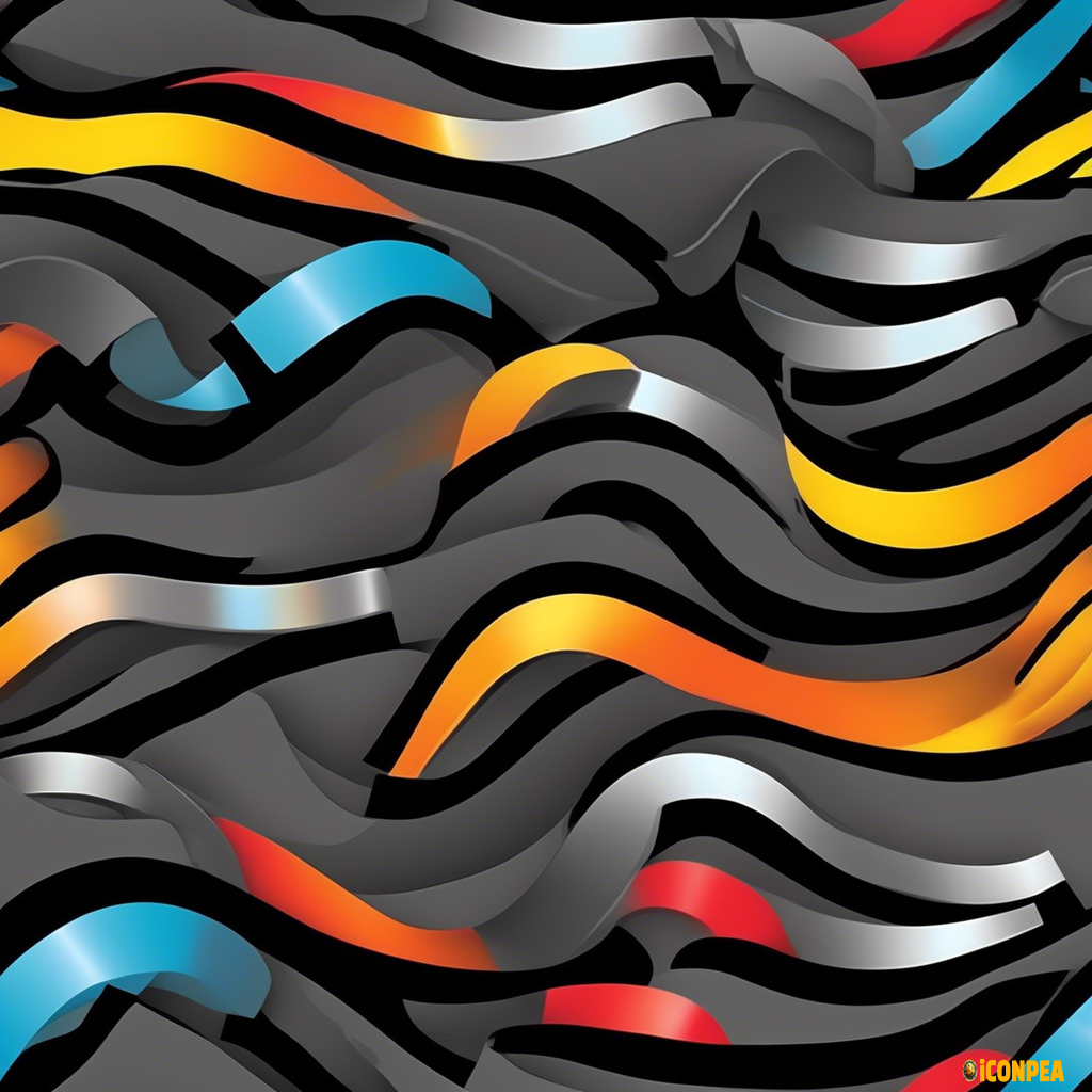 Design an icon representing a film strip unrolling into a stream. This will hint that video, though traditional, still flows through a digital stream. - **Color:** Black or dark gray for the film strip and bright colors for the "stream." - **Shape:** An unrolled film strip that appears to release emotions or images in the form of waves or lines.