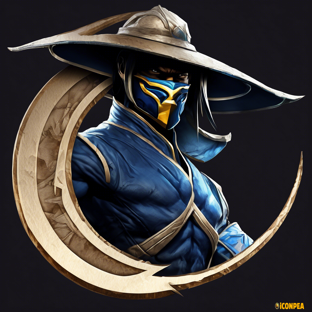 Raiden from Mortal Kombat themed letter R with Raiden's hat on top of the R