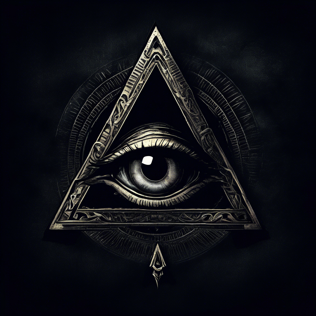 dark moody and scary illuminati symbol that represents surveillance and the all seeing eye