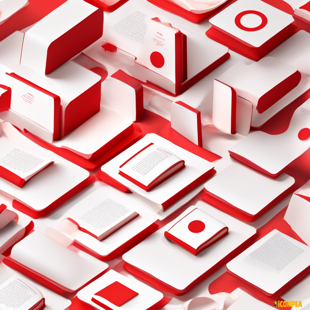 Design an icon with a white background. At the center, there is a red circle with a white book pattern inside. The book cover is red, and the edges of the book have a slight shadow effect. The design is simple and intuitive, evoking the iconic color and book shape of the platform.