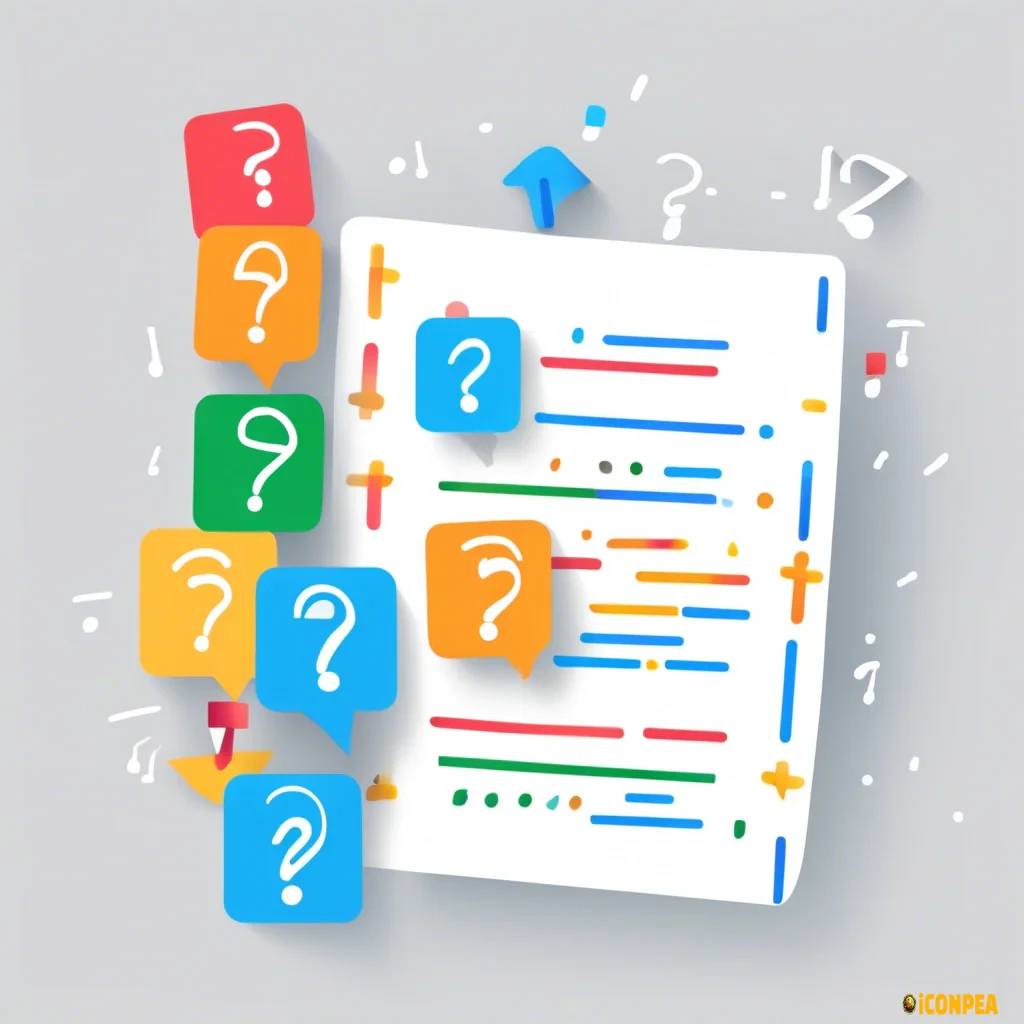 1. subject: application icon of a pen marking piece of paper containing questions and text answers. 2. details: in front of each question are square brackets with scores such as 77, 100, 52, or 68 in side them. 3. colors should be bright and fun