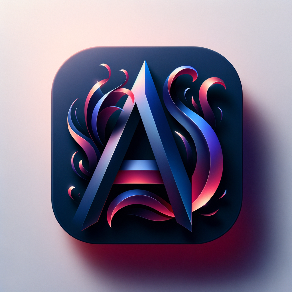 A sleek, modern app icon featuring the letters “AN” in bold, rounded geometric typography with smooth, organic curves. The letters have a raised 3D appearance with depth, soft shadows, and glossy highlights, colored in deep navy blue. Vibrant purple and magenta flame-like smoke flows organically from the top and sides of the letters, with a soft glowing effect. The icon is contained within a rounded square shape inspired by an iPhone app icon (smooth continuous corners, not sharp edges). The background is a rich, solid red with a subtle gradient for depth. The composition is centered, clean, and minimal, with high-resolution detail, soft lighting, and a polished, premium app icon style.