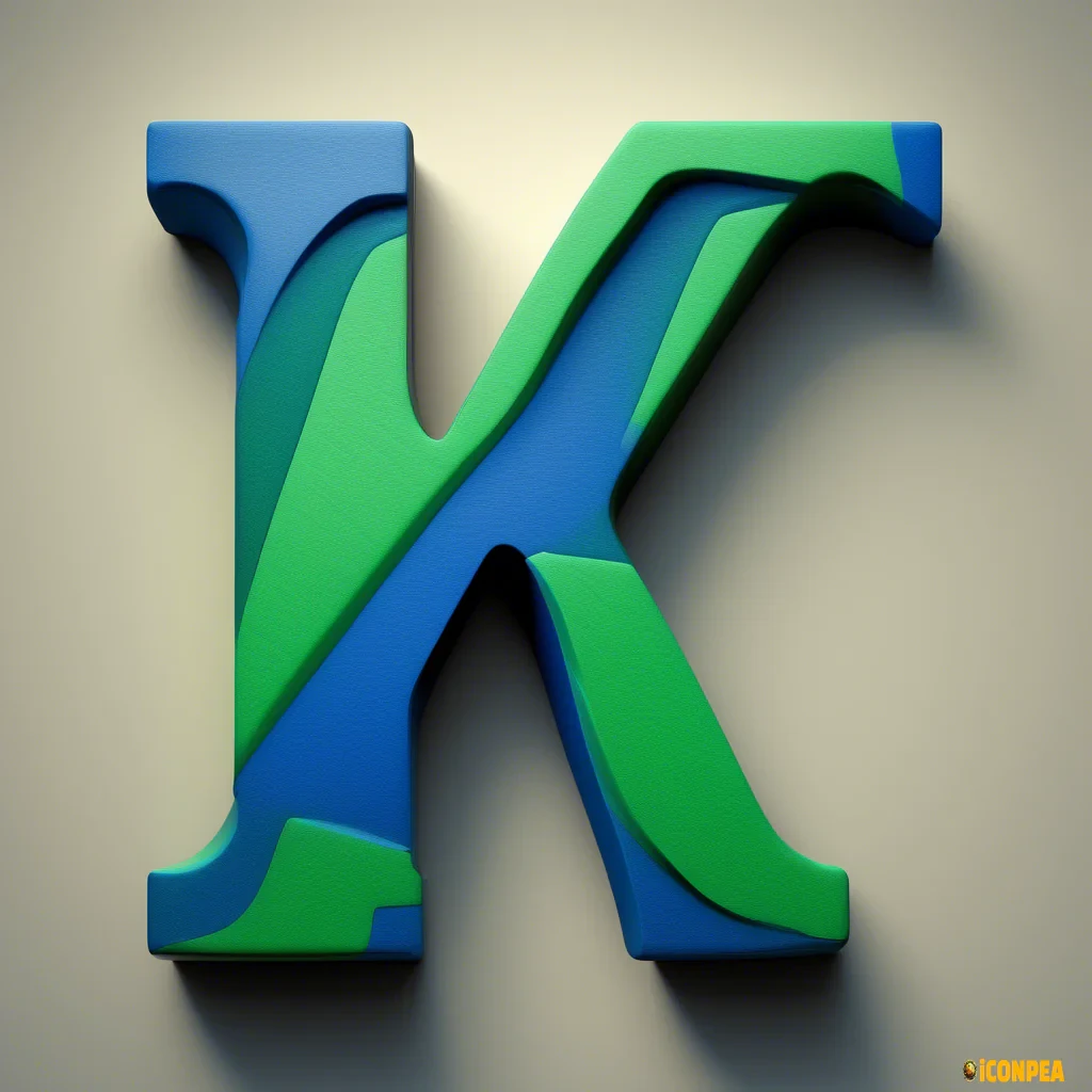 letter "V" with thick rounder edges with bold blue and green patch color mix