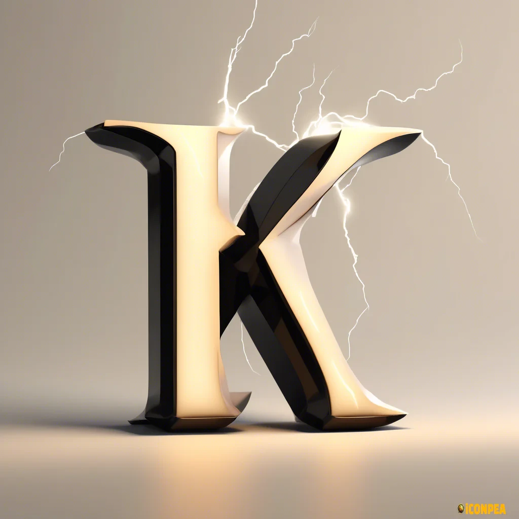 Black text, capital letter K