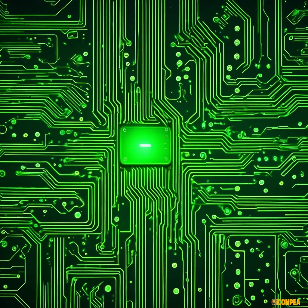 neon Green circuit Board GPU Microchip Future Technology