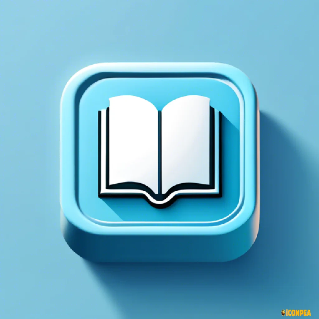 A light blue retro looking yet minimalist looking app icon for an e-book reading app.