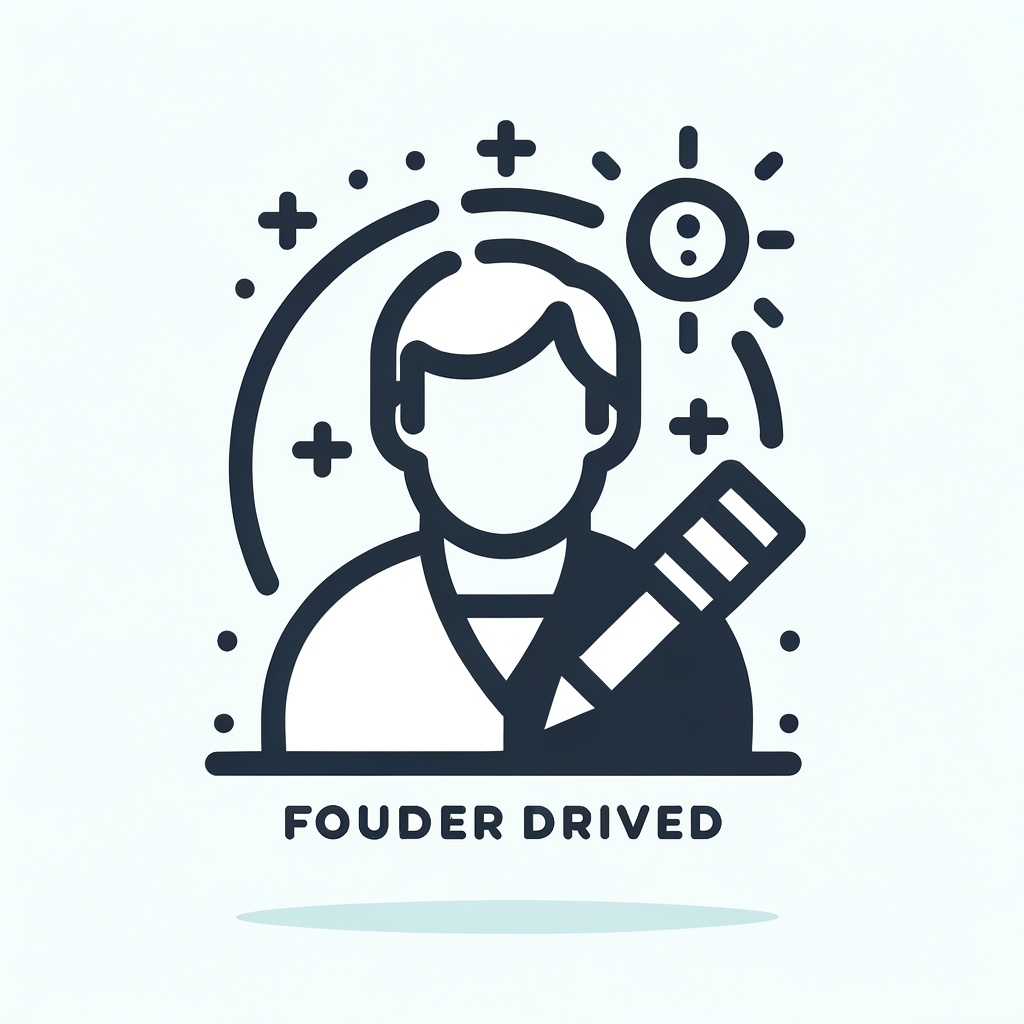 Founder Driven:  Your business relies almost entirely on your personal involvement for key decisions and execution..   minimal flat vector icon, 2 colors, simple shapes, no shadows.  Generate icon only (no text)