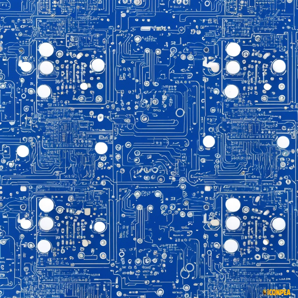 vector art home pcb board tech blue white