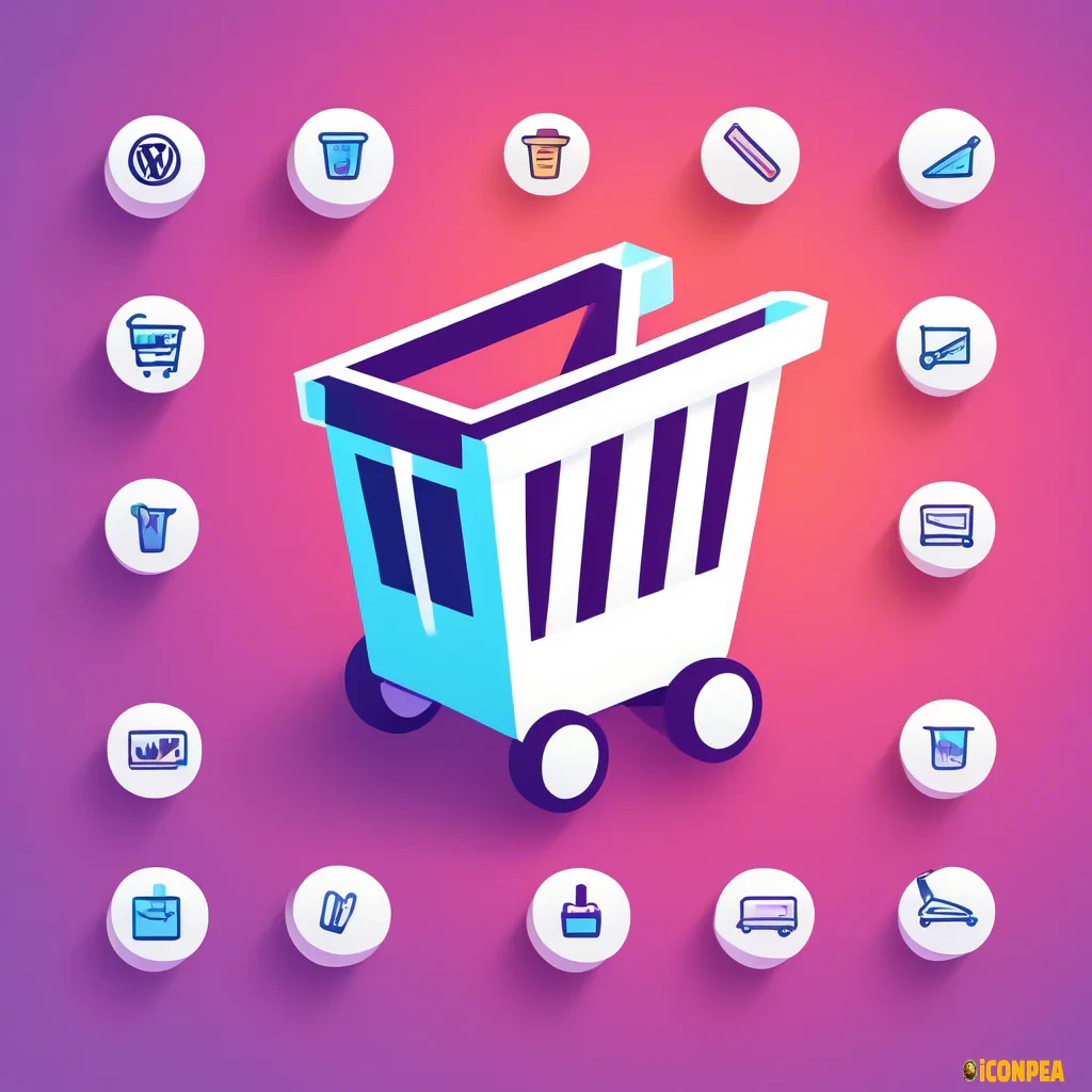 Create a modern, clean, and professional icon for a WordPress plugin named 'WooCommerce Product Customizer'. The icon should feature a combination of a shopping cart or t-shirt (to represent WooCommerce products) and a paintbrush, pencil, or customization tools (to represent editing/customizing). The style should be flat or semi-flat with smooth gradients, rounded corners, and a vibrant color palette (purples, blues, and soft accents). The design should be simple, recognizable even at small sizes (like 128x128 or 256x256), and have a tech-savvy, creative feel
