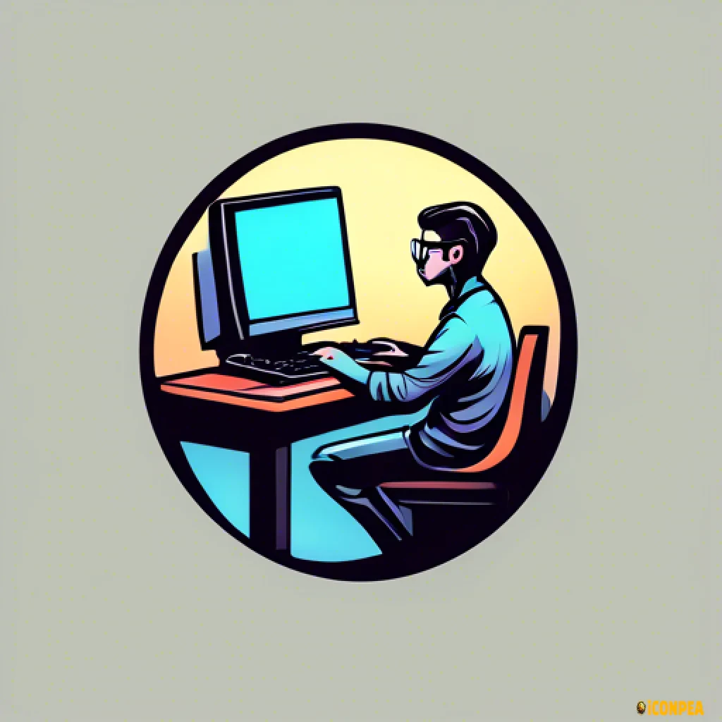 a logo of a computer programmer, no background