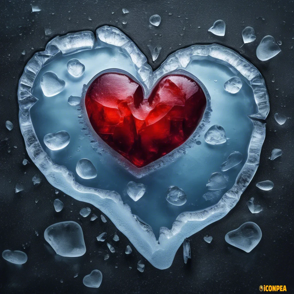 heart broken ice melting