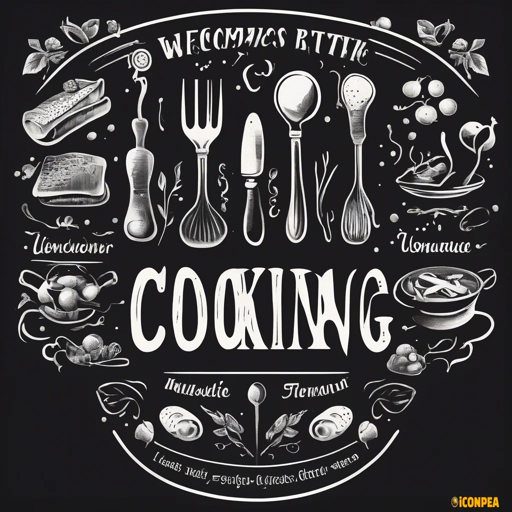 cooking website logo monochrome