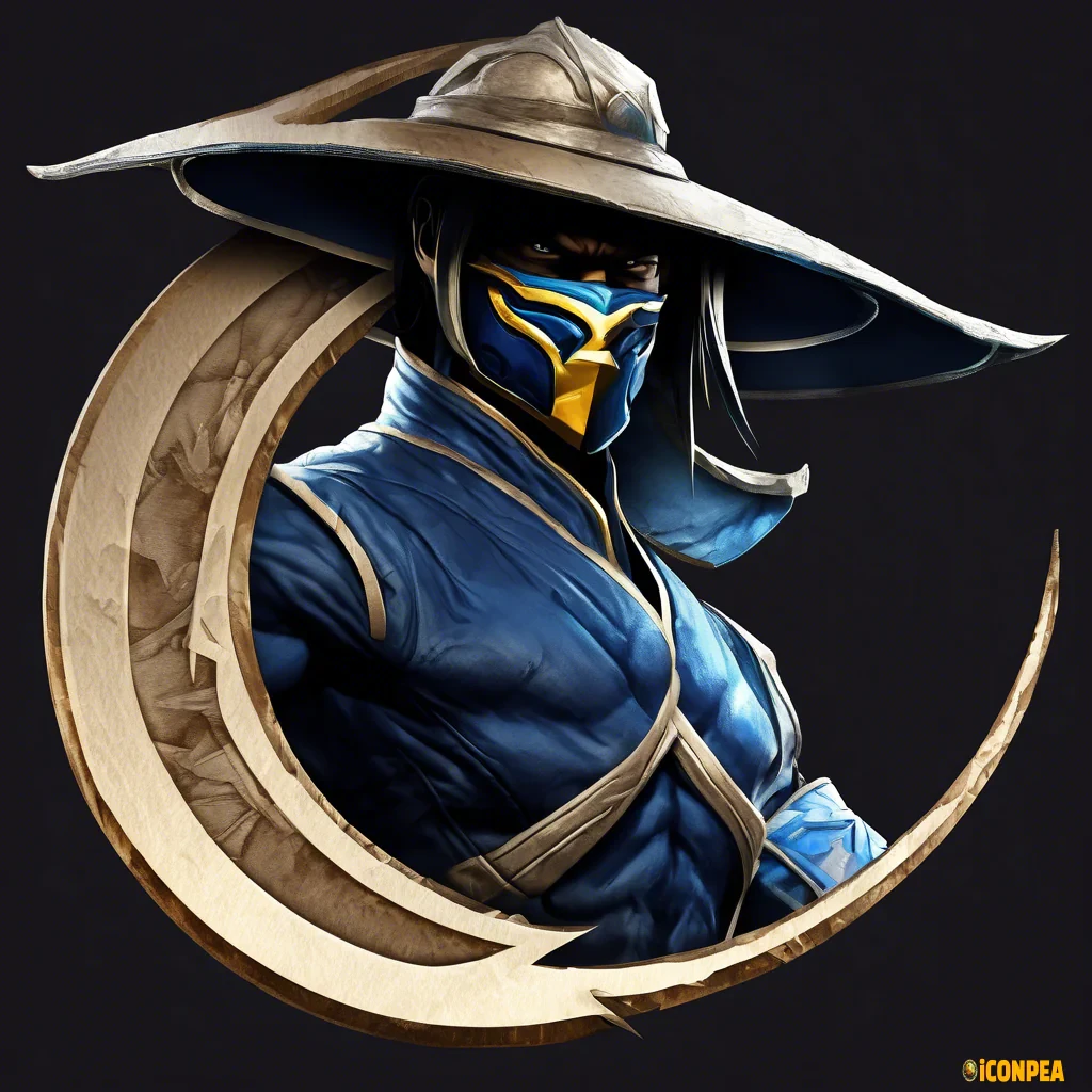 Raiden from Mortal Kombat themed letter R with Raiden's hat on top of the R