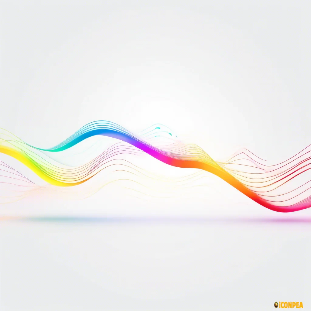 Electronic signal wave WHIT white background and CLOURFUL Electronic sine signal