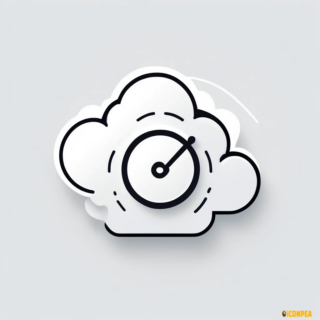 Generate an icon combining a linear-style cloud icon and a linear-style eye icon. The cloud should be simple and stylized with smooth lines, and the eye should be placed either inside the cloud or beside it. Use a minimalist approach with thin lines for both elements. The overall design should be clean and elegant, suitable for a digital interface. Include only essential details to maintain a linear and modern aesthetic.