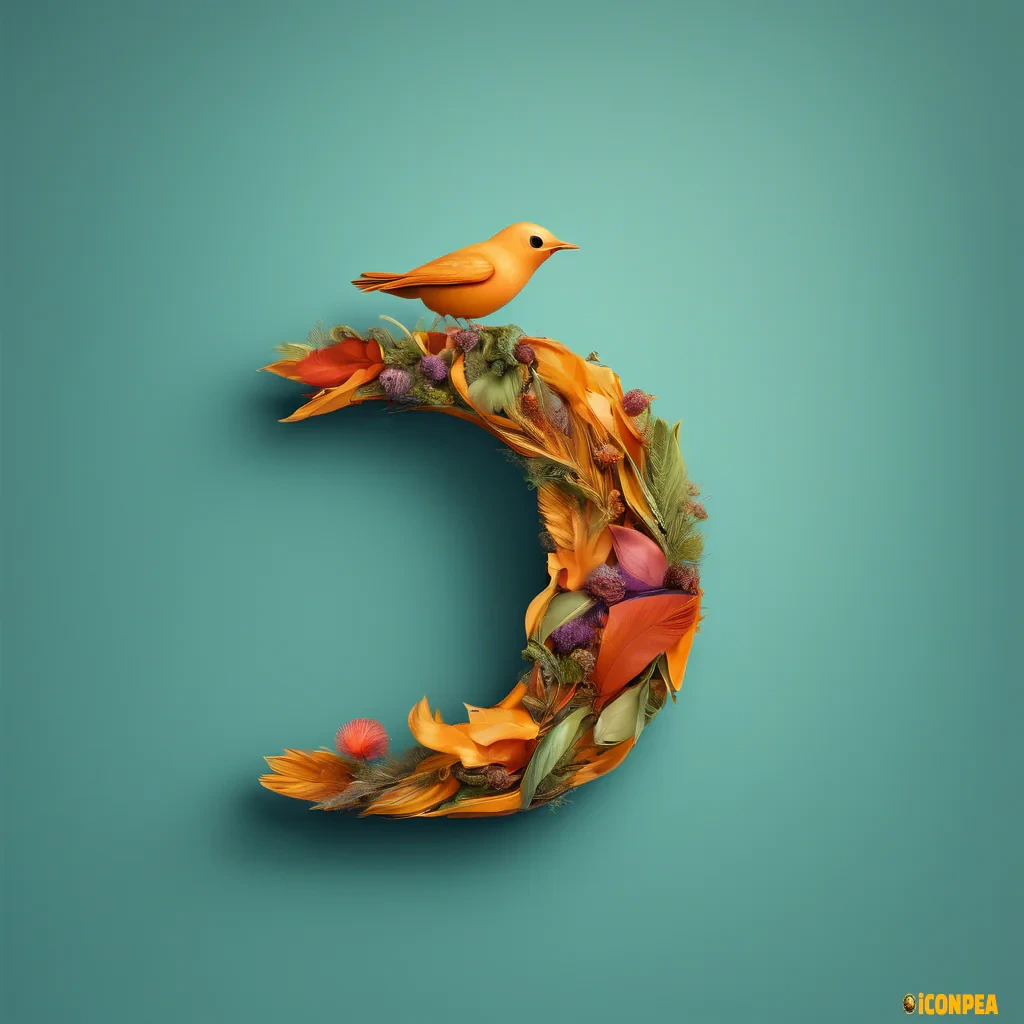 O letter in a bird shape