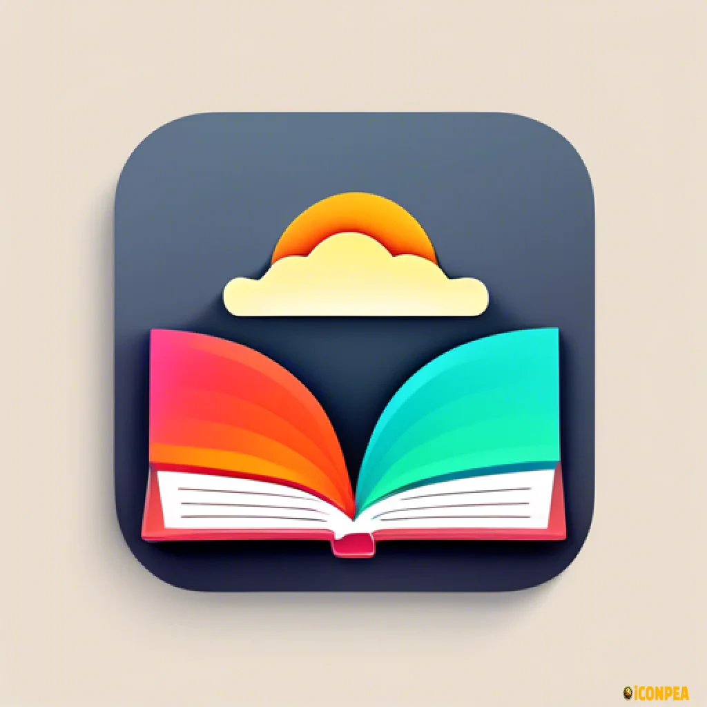 a retro looking yet minimalist looking app icon for an e-book reading app.