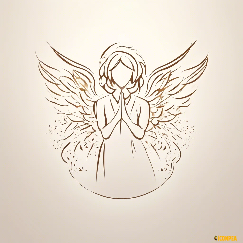 angel icon flast design logo