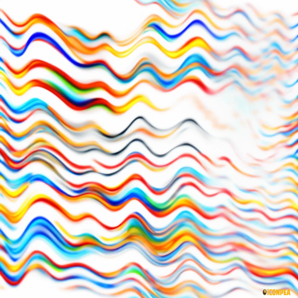 Electronic signal wave，white background,CLOURFUL SIGNAL WAVE