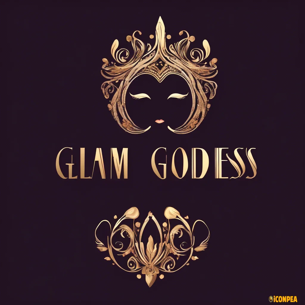 business name is Glam Goddess, beautiful, fancy, font, color, elegant, fashion