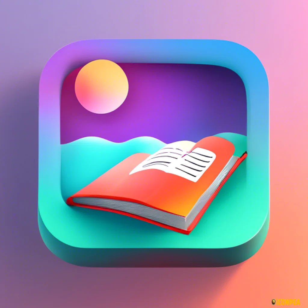 a retro looking yet minimalist looking app icon for an e-book reading app.