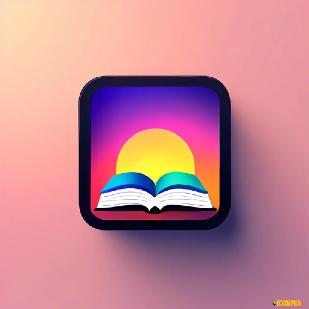 a retro looking yet minimalist looking app icon for an e-book reading app.