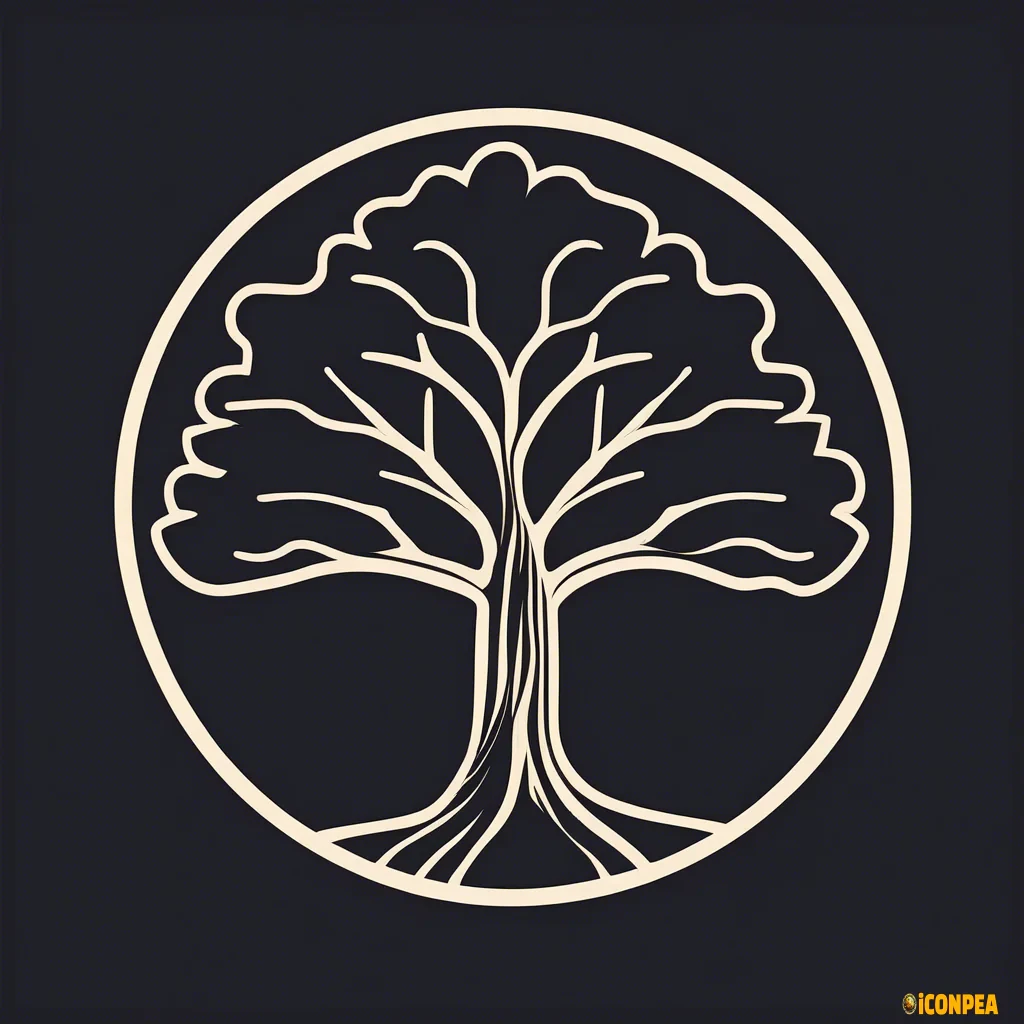 oak tree simple minimalist icon