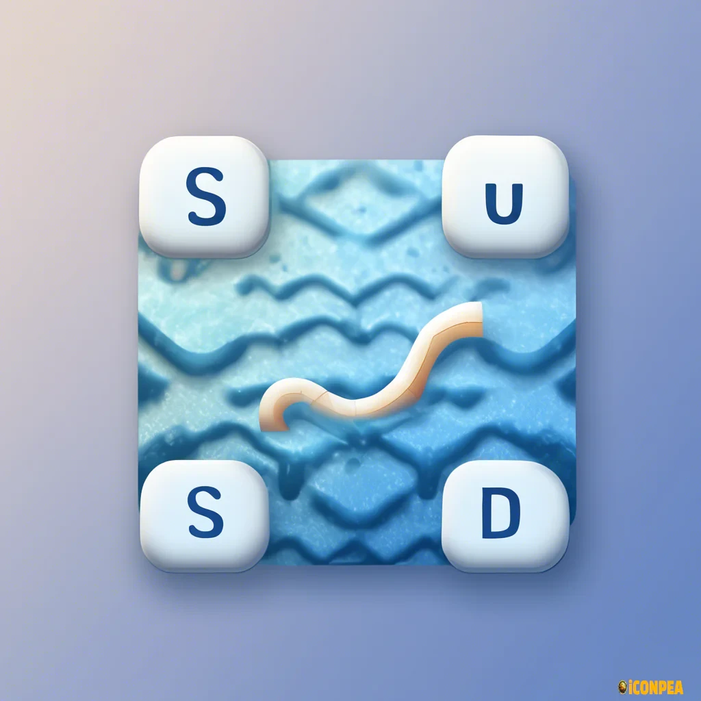 I'm making a sudoku web app and need an icon for it. It's named Sudokusu and it's a pun for turkish it means "texture of water". So I want a simple icon that writes "sudo-kusu" that looks like water and sudo is top kusu under it. or maybe only the su parts are water-like but rest of the text is like earth.