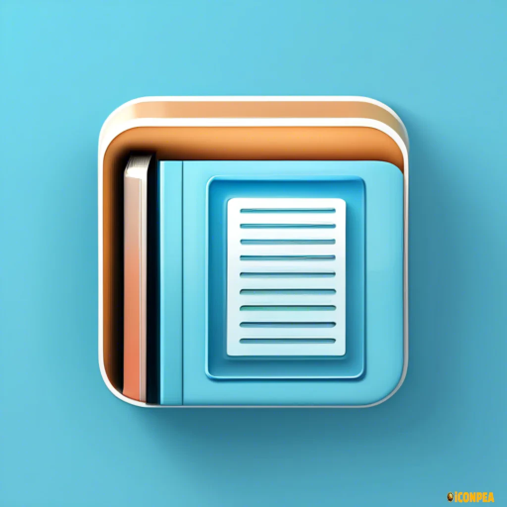 A light blue retro looking yet minimalist looking app icon for an e-book reading app.