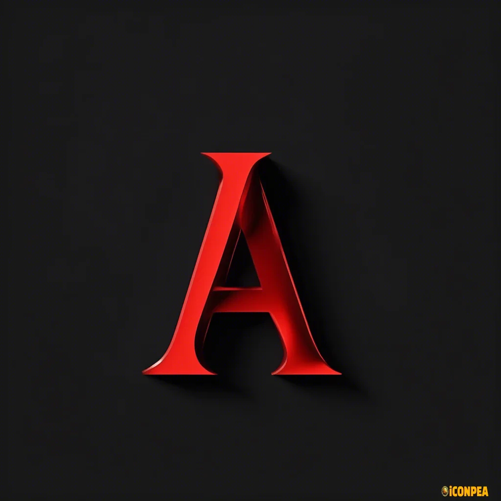 red letter A on a black background, in a strict style like the companies