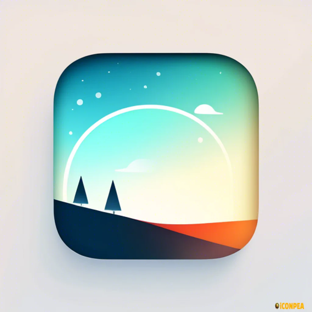 a futuristic yet minimalist looking app icon for an e-book reading app.