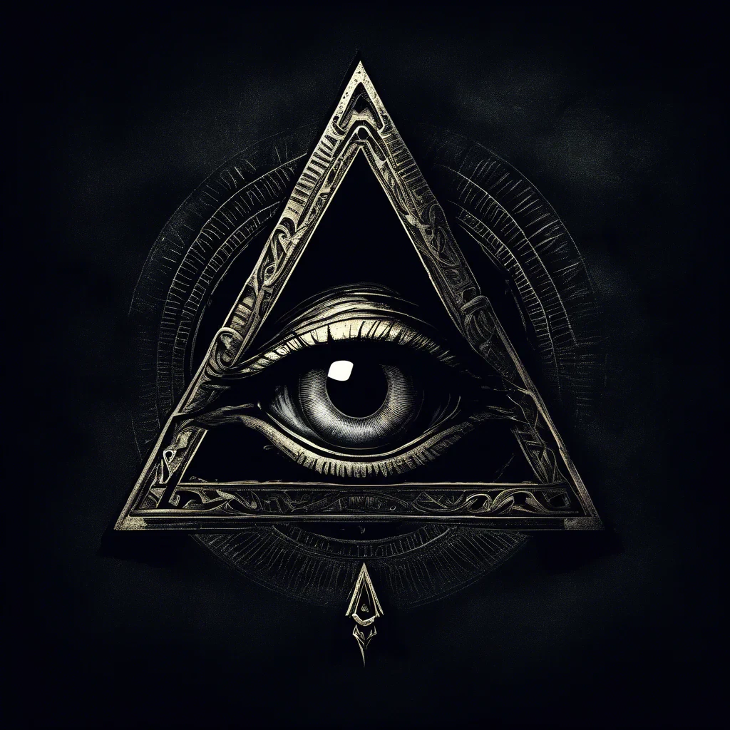 dark moody and scary illuminati symbol that represents surveillance and the all seeing eye