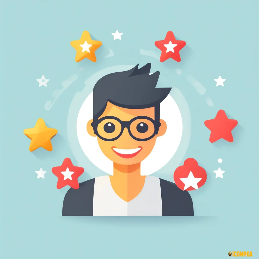 "Create an icon representing Customer Satisfaction. The icon should feature elements that symbolize happy and satisfied customers, such as a smiling face, a thumbs-up, or a heart. Consider including stars or a checkmark to emphasize high-quality service. The design should be clean, modern, and easily recognizable