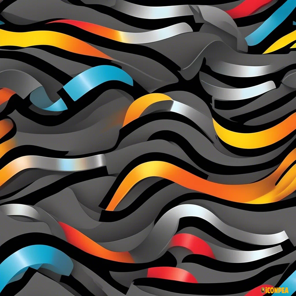 Design an icon representing a film strip unrolling into a stream. This will hint that video, though traditional, still flows through a digital stream. - **Color:** Black or dark gray for the film strip and bright colors for the "stream." - **Shape:** An unrolled film strip that appears to release emotions or images in the form of waves or lines.