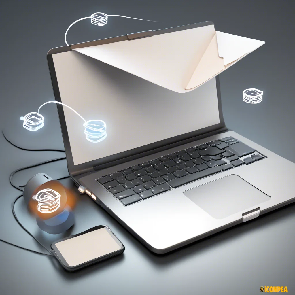 connected envelop, laptop, phone