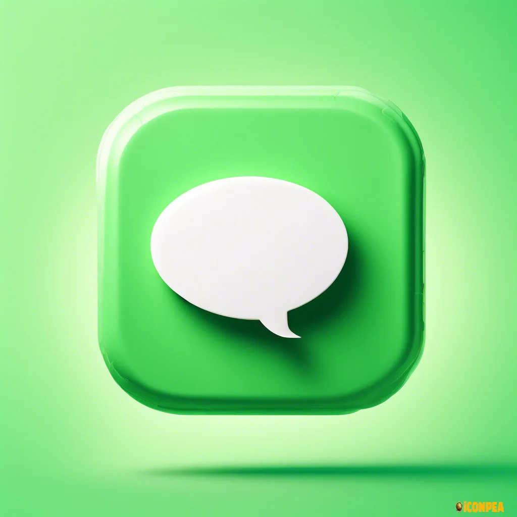 white talk bubble with a white dollar sign inside on a square green background 512x512 pixels