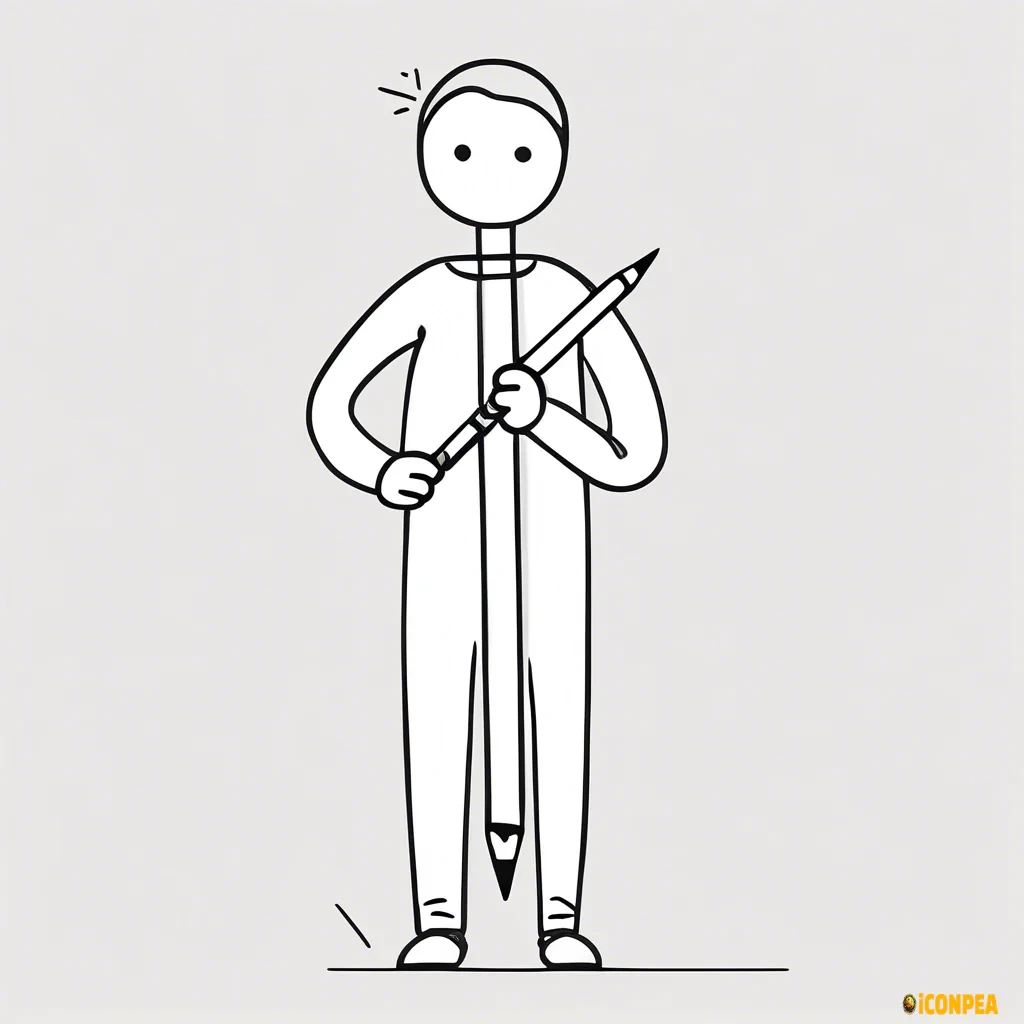stick figure holding a pencil