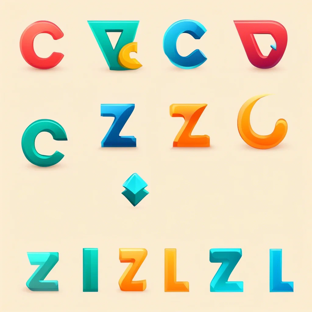 Create an animated icon using the letters C, V, Z and L.