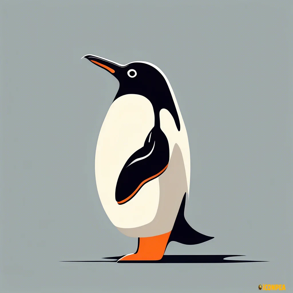ultra simplistic 2d penguin facing right
