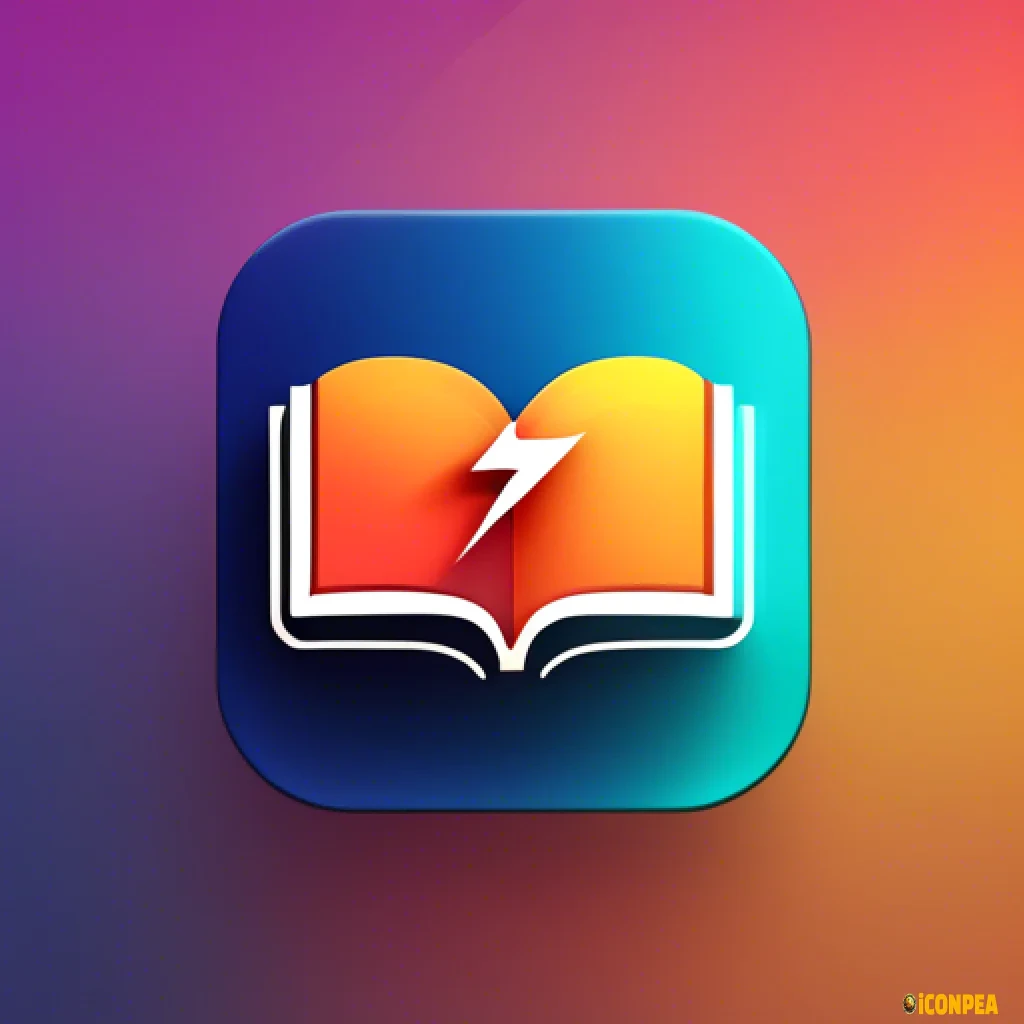 a futuristic yet minimalist looking app icon for an e-book reading app.