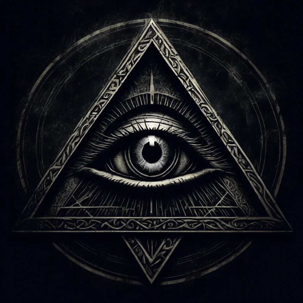 dark moody and scary illuminati symbol that represents surveillance and the all seeing eye