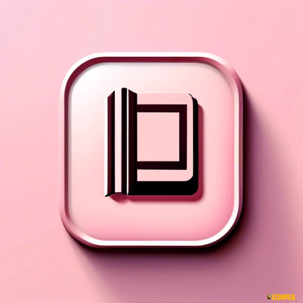 A light pink retro looking yet minimalist looking app icon for an e-book reading app.