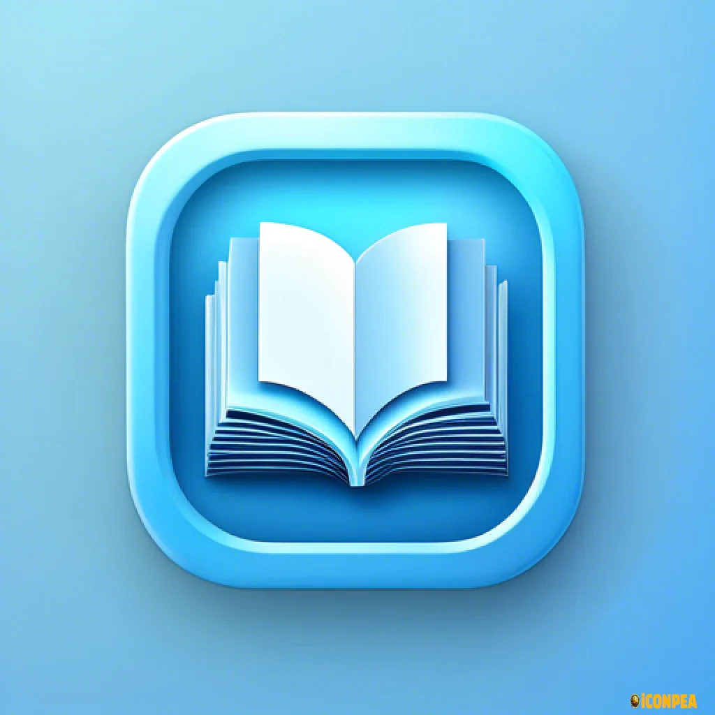 A light blue cute looking app icon for an e-book reading app.