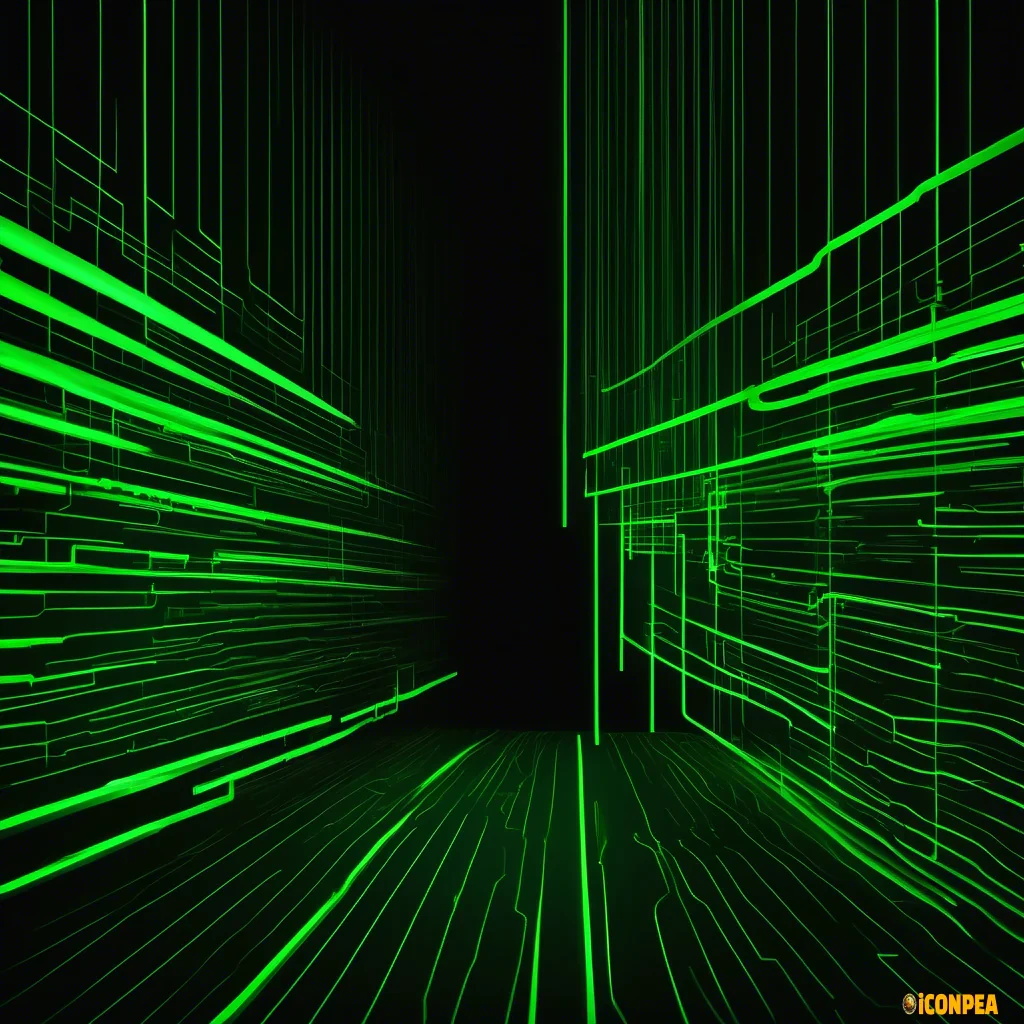 Coding lines in an dark enviroment with bright green lines