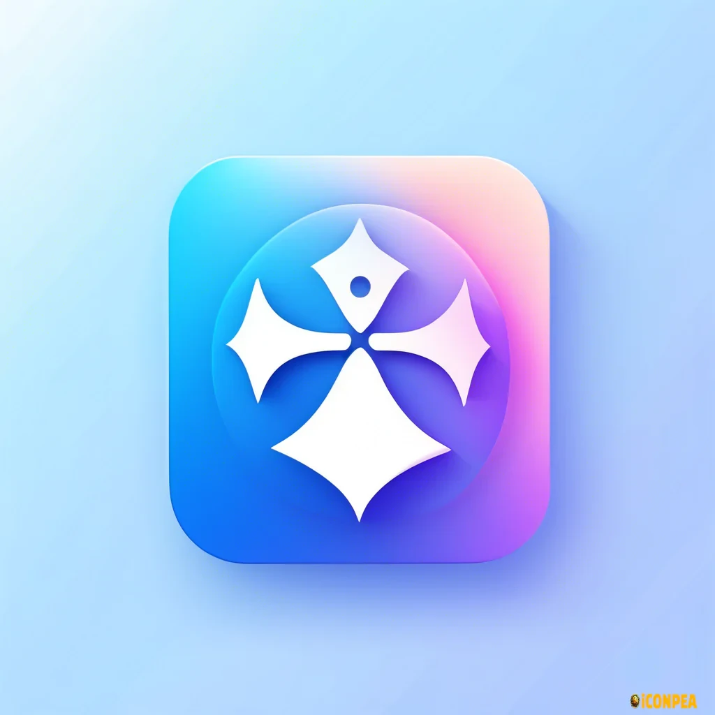 modern app icon, geometric minimal design, gradient blue and white, professional business style, 3D depth, soft shadows, rounded corners, web style, high-quality rendering, download tool, debrid, pirate