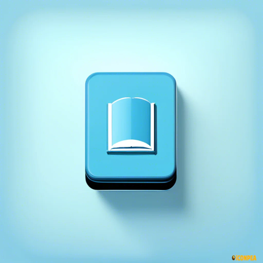 A light blue retro looking yet minimalist looking app icon for an e-book reading app.